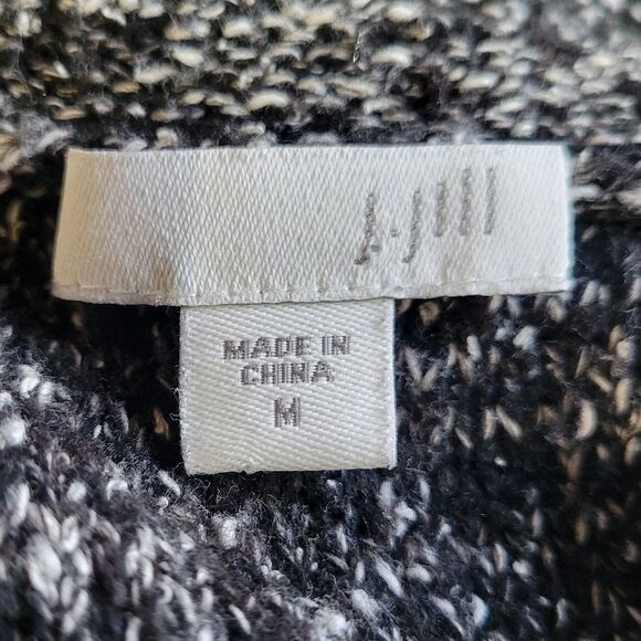 J. Jill Grey Textured-Stripes Marled Sweater Size M - Picture 6 of 9